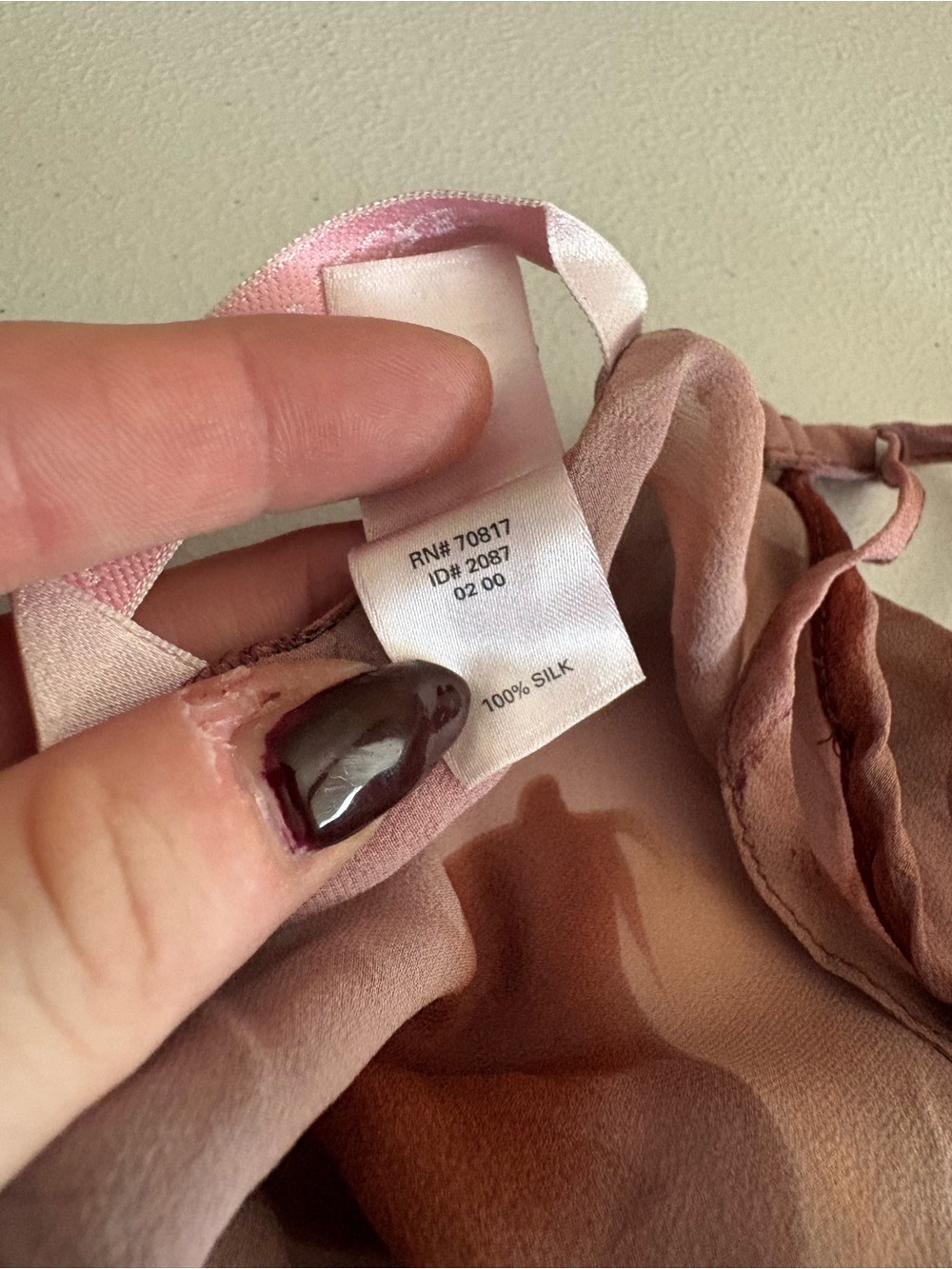 Medium Vintage Victoria’s Secret Y2K Pink Mauve Watercolor Silk Slip Dress - Picture 3 of 7